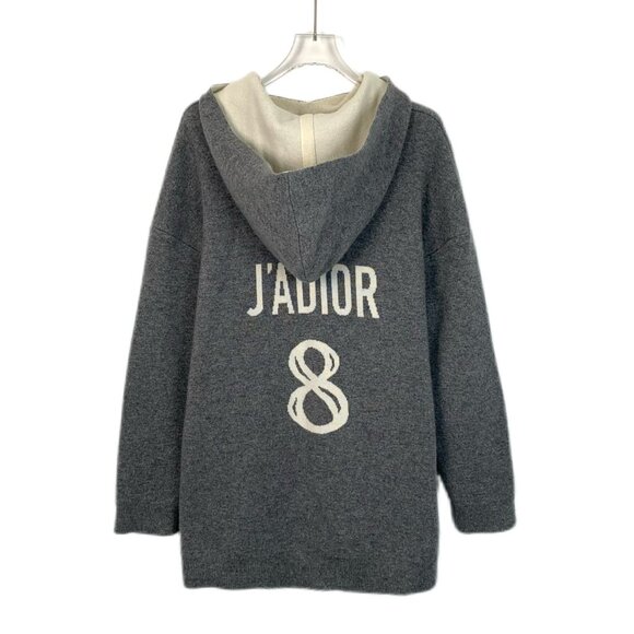 Christian Dior Grey Cashmere Hooded Long-Sleeve Sweater Size XS - Picture 7 of 7